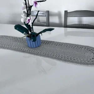 horgolt ezust ovalis asztali futo 2